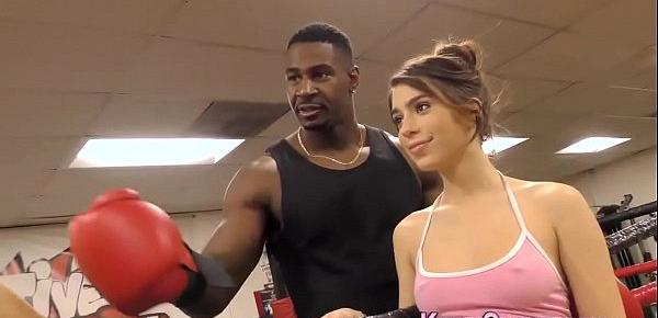  Domina cuckolds in boxing gym for cum
